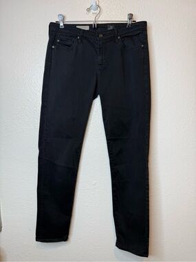 AG Adriano Goldschmied Black Pants The Stevie Ankle Slim Straight Ankle Size 28R